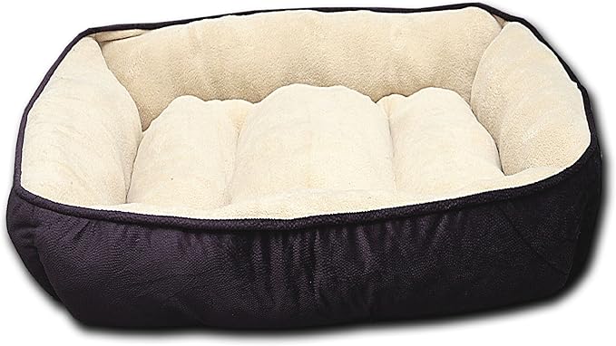 long rich Luxury Embossed Rectangle Micro Mink Dog and Pet Bed, Large, Burn Out Purple, by Happycare Textiles, 24"x34"