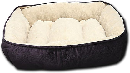 long rich Luxury Embossed Rectangle Micro Mink Dog and Pet Bed, Large, Burn Out Purple, by Happycare Textiles, 24"x34"