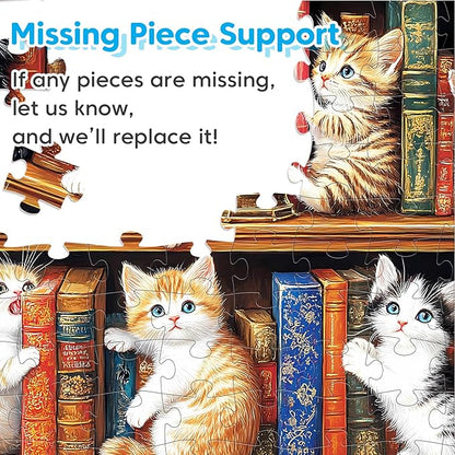 4-Pack 100 Piece Puzzles for Kids Ages 4-6 6-8 8-10 Year Old - Lovely Cats & Bear & Dogs Large Piece Jigsaw Puzzles, Kids Puzzles Learning Educational Toys Christmas Puzzle Gifts for Boys Girls
