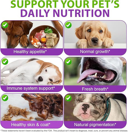 Dog Multivitamin Drops, 15 in 1 Multivitamin Liquid for Dog with Vitamin C, Vitamin D & B1, Dog Health Supplements for Skin Care, Joints & Hips