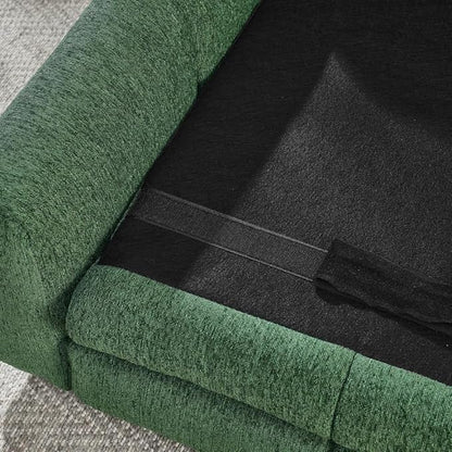 Dog Couch Bed with Backrest and Armrest, Durable Pet Sofa with Soft Foam Cushion, Elevated Dog Couch Bed with Legs for Medium and Large Dogs, Emerald Green