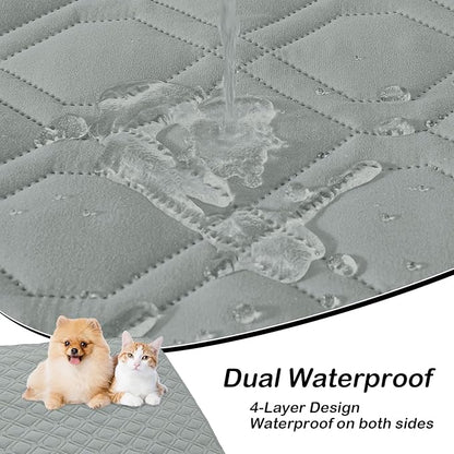 hyha Waterproof Dog Bed Blanket, Soft Pet Blankets, Waterproof Couch Cover for Dogs, Reversible Sofa Covers Washable for Furniture (30x53 Inch, Grey/Light Grey)