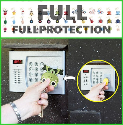 Leather Keychain Holder Case Compatible with AirTag,Cute Protective Cover with Keyring,Anti-Scratch Finder GPS Tracker Case for Wallet Keys,Bag,Pets,Backpack(Frog Green)