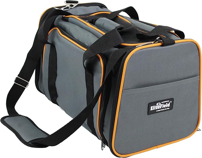 EliteField Expandable Soft Pet Carrier (3 Year Warranty, Airline Approved), Multiple Sizes and Colors Available (17" L x 11" W x 11" H, Gray)
