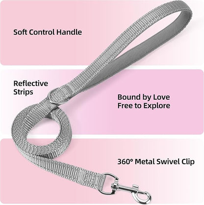 Solmoony Sparkly Medium Dog Harness and Leash Set, Step in Soft Light Puppy Vest, Breathable Reflective Pet Harness for Walking, Puppy Harness for Medium Dogs Cats (Pink, M)