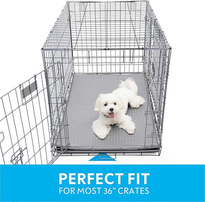 Paw Inspired Cooling Orthopedic Crate Pad for Dogs and Cats, Washable Memory Foam Dog Cooling Mat (35x22 Inch Medium/Large Size for 36 Inch Kennel, Gray)