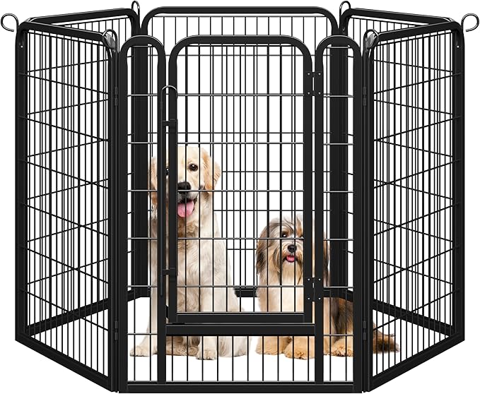 Topeakmart Dog Playpen Outdoor Puppy Exercise Pen Indoor Portable Pet Fence for Yard/RV Camping, 40 Inch 6 Panels