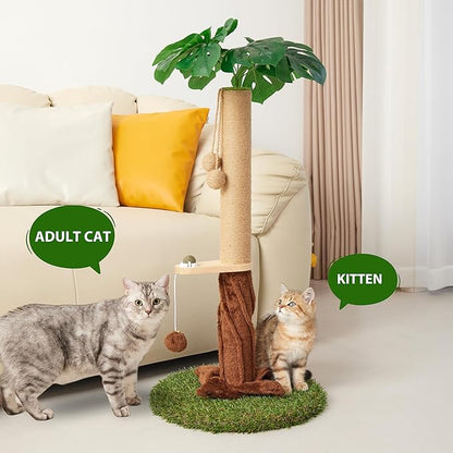 Cat Scratching Post, Cat Scratcher Kitten Scratch Post，Sisal Rope for Indoor Cats, Claw Scratcher for Indoor Cats and Kittens (Catnip Ball)