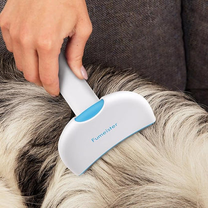 Pet Undercoat Deshedding Tool for Dogs - Wide Curved Undercoat Brush for Effortless Pet Deshedding, Loose Hair Remover for Dogs & Cats (Blue)