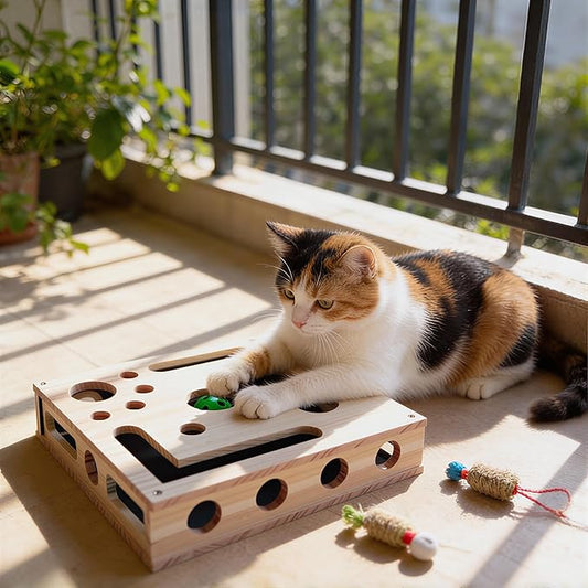 2026 New Cat Scratch Puzzle Enrichment Box, Cats Nail File Enrichment Box with Sandpaper Inside, Stress-Free Alternative to Trimming Nails, Cat Toys Interactive for Indoor Cats Nail Scratcher