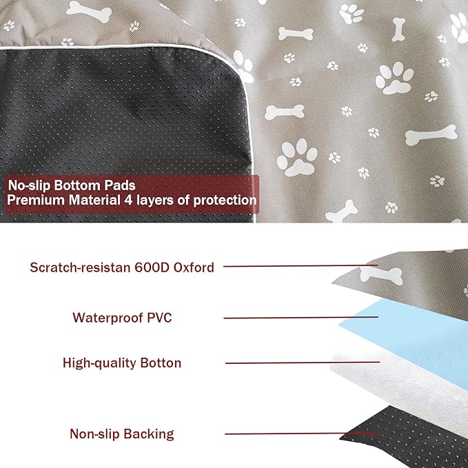 Dog Playpen Bottom Pad Fits for 35 Inch 4 Panels Exercise Pet Playpen, Dog Crate Pad Puppy Playpen Pad Leakproof Non-Slip(Playpen Not Included) Gray