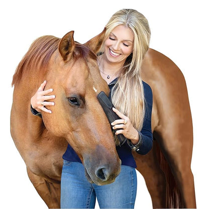 StripHair Gentle Groomer - Original for Horses Dogs 6-in-1 Shedding Grooming Coat Shine Massage Tool (Red)