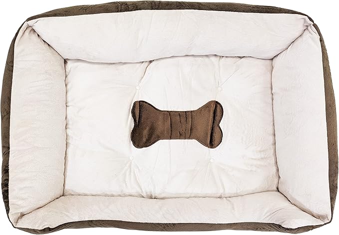 SciencePurchase Medium 27" × 21" Luxury Pet Bed for Dogs or Cats - Super Soft, Machine Washable with Waterproof Non-Slip Underside, Low Wall for Easy Entering & Exiting, Folds for Travel & Storage