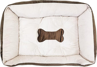 SciencePurchase Medium 27" × 21" Luxury Pet Bed for Dogs or Cats - Super Soft, Machine Washable with Waterproof Non-Slip Underside, Low Wall for Easy Entering & Exiting, Folds for Travel & Storage