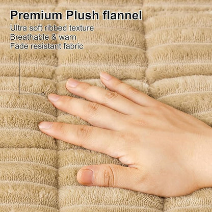 Smiry Couch Cover for Dogs Washable, Non Slip Fuzzy Pet Couch Covers for 3 Cushion Sofa Pet Friendly, Thick Soft Sofa Slipcovers Cushion Protector (Camel, 27.6" x 27.6")