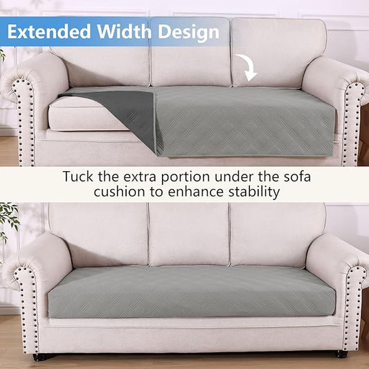 hyha Waterproof Dog Blanket, Reversible Pet Bed Blanket, Soft Sofa Couch Cover for Dogs Washable, Waterproof Pet Couch Covers for Sofa Puppy Cats Furniture Protector(40"x80", Grey/Dark Grey)