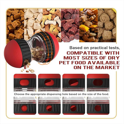 Interactive Dog Puzzle Toy - Mental Stimulation Rolling Treat Dispenser Ball & Slow Feeder Bowl Combo Set | Keeps Your Beloved Dog Focused & Busy | Extra Large Adjustable Treat Dispenser