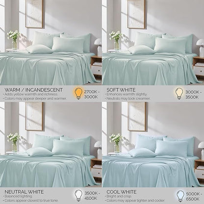Southshore Fine Living, Inc. 21-Inch Queen Deep Pocket Sheet Set, 6-Piece Blue Sheet Set Queen Size, Pet Hair Resistant Bedding Sheets and Pillow Cases, Machine Washable, Sky Blue Sheets