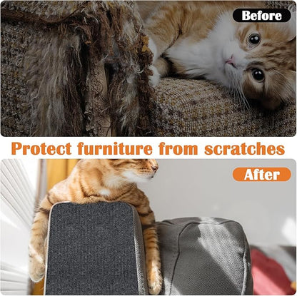 Cat Scratch Furniture Protector - 138" x 13.8" Trimmable Self-Adhesive Cats Claws Scratch Pads, DIY Cat Climbing Couch Protector for Scratch Post Cat Tree Replacement Indoor (Dark Gray)