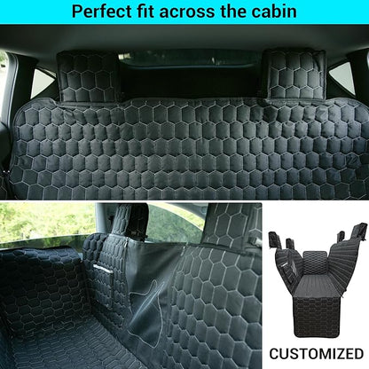 Meginc Dog Seat Covers for Back Seat, Dog Car Seat for Tesla Model 3, 100% Waterproof Pet Seat Cover Protects from Scratches, Scuffs, Hammock for Tesla with Mesh Window & Headrest Protection