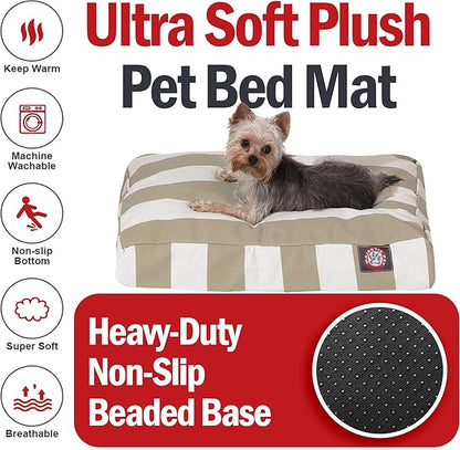 Majestic Pet Rectangle Small Dog Bed Washable – Non Slip Comfy Pet Bed – Dog Crate Bed with Removable Washable Cover – Dog Kennel Bed for Sleeping - Dog Bed Small Breed 27x20x4 Inch – Sand Beige