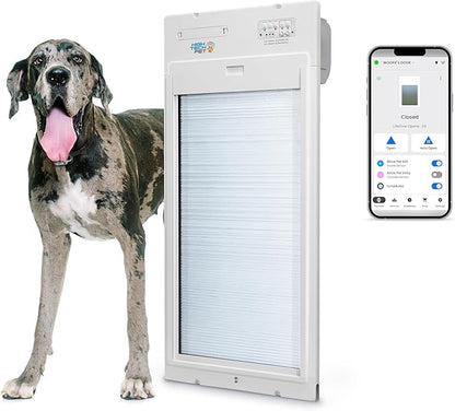 Power Pet Roll Up - Dependable Smart Dog Door, Automatic Pet Collar Operation with or Without App-High Security, Safe, Air Tight and Weatherproof, Space Saving Modern Design (Door Mount, Extra Large)