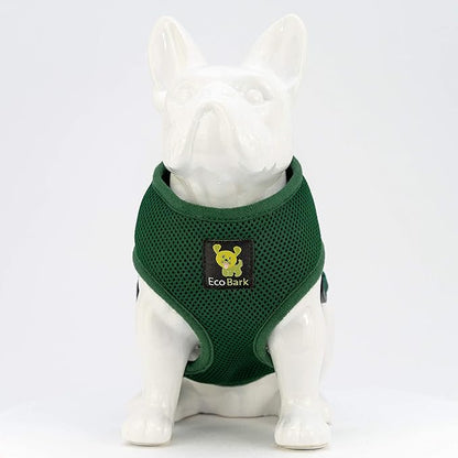 EcoBark Dog Harness - Eco-Friendly Max Comfort Harnesses - Luxurious Soft Mesh Halter - Over The Head Harness Vest- No Pull and No Choke for Large, XL, and XXL Dogs (XL, Forest Green)