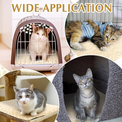 Drydiet 4 Pack Self Warming Cat Pads Self Heating Cat Mat Washable Homeless Dogs Thermal Pads Kennel Pad Reflects Body Heat Warm Crate Bed Mat for Indoor Outdoor Pet(Camel,16 x 20 Inch)