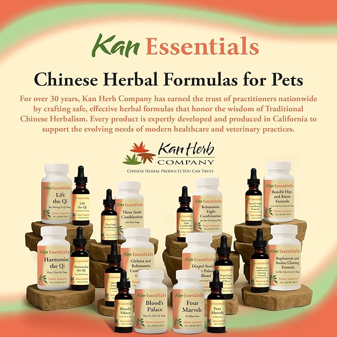 Kan Herbs Company Six GentlePets – Traditional Chinese Herbal Blend for Dogs and Cats to Support Energy, Digestion, Appetite, and Respiratory Comfort, Herbal Supplement for Pets, 120 Tablets