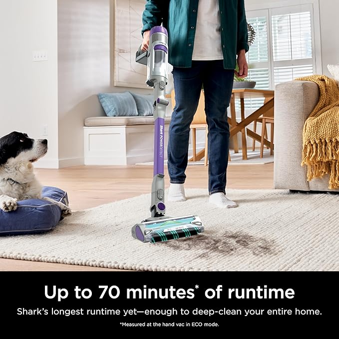 Shark PowerDetect Cordless Stick Vacuum, Powerful Suction, HEPA Filtration, 70-Minute Runtime, Carpet & Hard Floor, Portable, XL Dust Cup, Stick Vacuum for Pet Hair, Dark Gray, IP1251