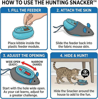SPOT Doc and Phoebe's Cat Hunting Snacker - Interactive Indoor Treat Dispenser, Encourage Natural Instincts to Hunt, Provide Mental Stimulation, Solve Behavioral Problems & Obesity, Pack of 1 Mouse