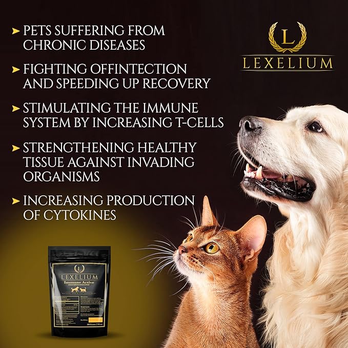 Immune Support for Cats and Dogs - Natural Immunity Supplement Powder Helps Detoxify and Protect Your Pets from Digestive, Respiratory and Skin Issues - Helps with Chronic Infections - 200g