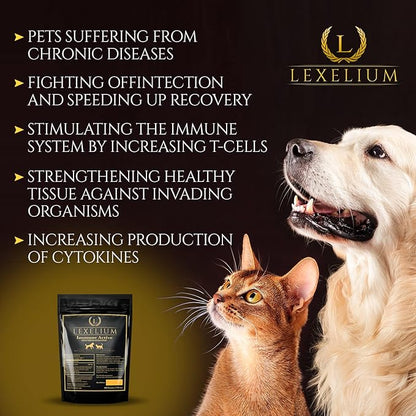 Immune Support for Cats and Dogs - Natural Immunity Supplement Powder Helps Detoxify and Protect Your Pets from Digestive, Respiratory and Skin Issues - Helps with Chronic Infections - 200g