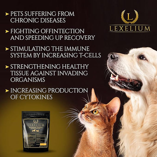 Immune Support for Cats and Dogs - Natural Immunity Supplement Powder Helps Detoxify and Protect Your Pets from Digestive, Respiratory and Skin Issues - Helps with Chronic Infections - 200g
