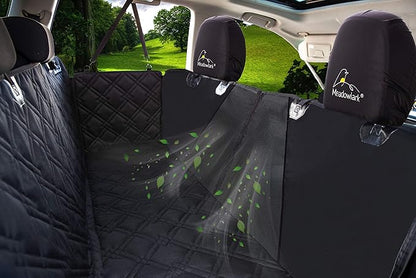 Meadowlark Dog Car Seat Cover with Mesh Window, Heavy Duty Pet Seat Cover for Back Seat, Extra Padded Non-Slip Dog Hammock, Water-Resistant Back Seat Protector for Cars Trucks and SUVs (64" W x 60" L)