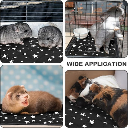 Self Warming Cat Bed Self Heating Dog Mat Star Pattern Warm Thermal Pet Pad Reflects Body Heat Washable Soft Puppy Crate Pad Anti Slip Kennel Mat for Pets(Black,18'' L X 24'' W X 0.4'' Th)