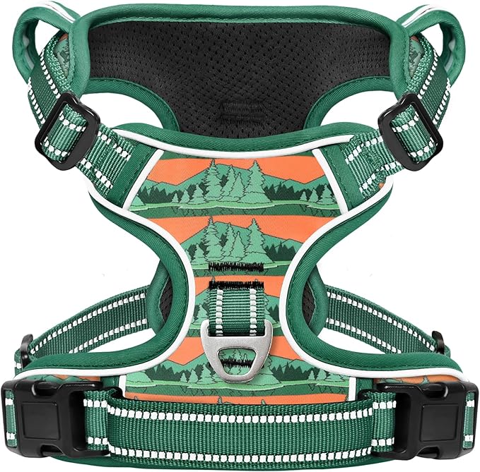HEELE Dog Harness, No Pull Adjustable Padded Reflective Harness for Small Medium Large Dogs with Handle for Walking Training, Wilderness, XL