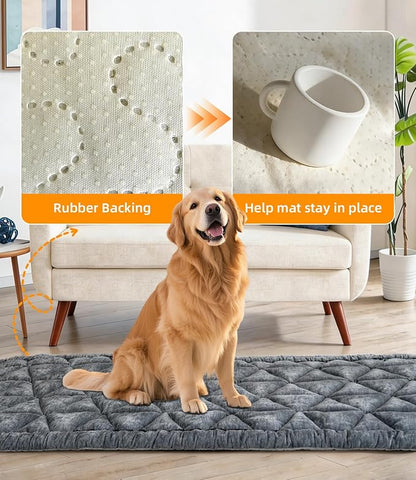 Backseat Pet Bed Mat, Non-Slip Dog Seat Cover with Scratch-Resistant Padding, Dog Bed for Cars, Trucks & SUVs, Universal Fit for Backseat Extenders (Gray)