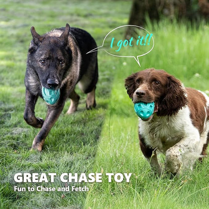 EASTBLUE Squeaky Dog Toys for Aggressive Chewers: Rubber Puppy Chew Ball with Squeaker (Teal)