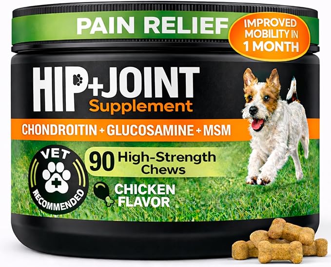 Glucosamine for Dogs – Hip and Joint Supplement Chews for Small, Medium & Large Dogs – Joint Pain & Mobility Support – Soft Chews for Pain and Inflammation Relief