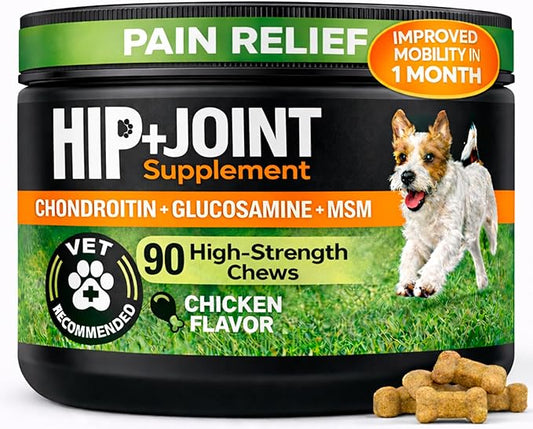 Glucosamine for Dogs – Hip and Joint Supplement Chews for Small, Medium & Large Dogs – Joint Pain & Mobility Support – Soft Chews for Pain and Inflammation Relief