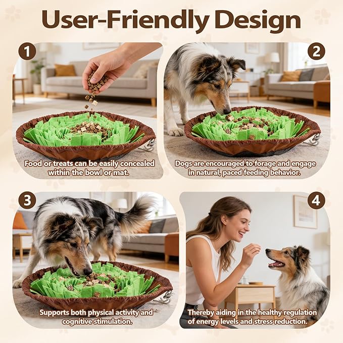 Snuffle Mat for Dogs Cats, Interactive Pet Non Slip Sniff Mat for Slow Eating Cognitive Puzzle Feeder for Enrichment Mental Stimulation Toys Keeping Boredom Away