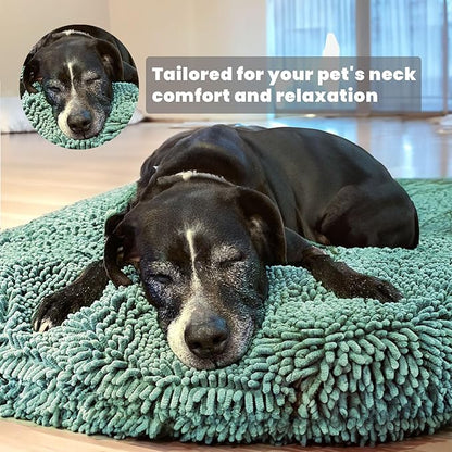 Muddy Mat® Cloud K-9 Bed for Dogs & Cats, Soft & Relaxing Donut Dog Bed, Chenille Material, Removable Cover, Washable & Dryer Safe–Seafoam Green Small(25'x25')