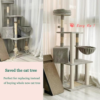 Cat Scratching Post Replacement Pole，4 PCS 11.81in Cat Tree Replacement Post，Natural Sisal Cat Tree Replacement Parts with M8 Screws，Cat Scratch Post Replacement for Refurbishment