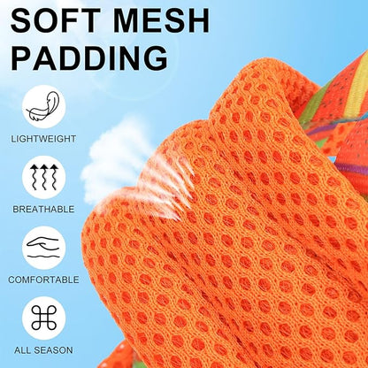 BEAUTYZOO Dog Harness for Small Dogs,No Pull Dog Harness and Leash Set,Soft Escape Proof Puppy Vest Harness with Handle,Reflective Lightweight Step in Harness for Girl Boy Dogs,Orange_Print S