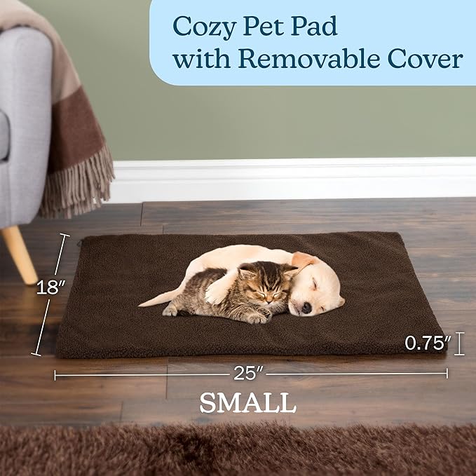 PETMAKER Small/Medium Self Warming Thermal Crate Pad-25x18-Chocolate,Brown