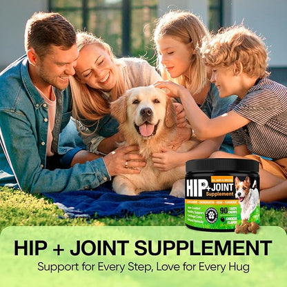 Glucosamine for Dogs – Hip and Joint Supplement Chews for Small, Medium & Large Dogs – Joint Pain & Mobility Support – Soft Chews for Pain and Inflammation Relief