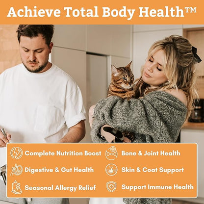 Wholistic Pet Organics Feline Complete Organic Pumpkin - 4 Oz - Multivitamin & Probiotic Powder for Cats - Natural Cat Food & Digestive Support - 37 Scoops