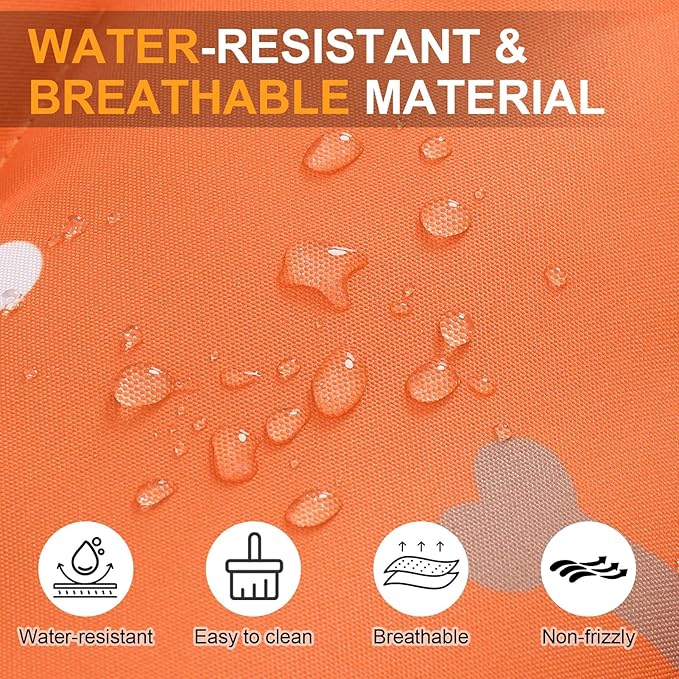 BEAUTYZOO Outdoor Dog Bed Waterproof, Camping Dog Bed Reversible, Portable Travel Bed with Carry Bag- Machine Washable, Durable, Foldable Outdoor Pet Bed Mat for Medium Large Dogs, 26" x 43" Orange
