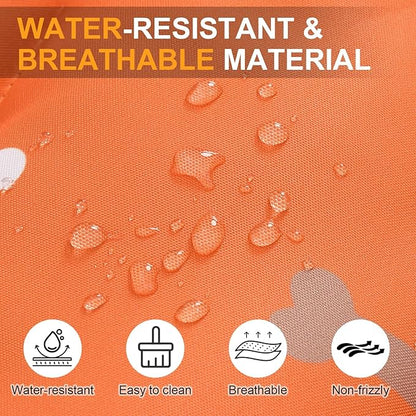 BEAUTYZOO Outdoor Dog Bed Waterproof, Camping Dog Bed Reversible, Portable Travel Bed with Carry Bag- Machine Washable, Durable, Foldable Outdoor Pet Bed Mat for Medium Large Dogs, 35" x 51" Orange